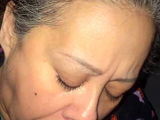 Latina Granny Gives Eye Watering Blowjob To Cock
