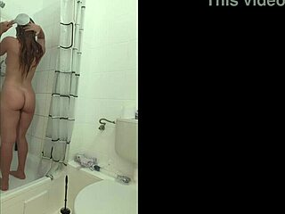 European guy bathes and fingers his body