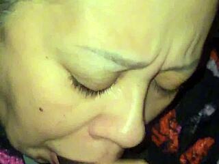 Latina Granny Gives Eye Watering Blowjob To Cock