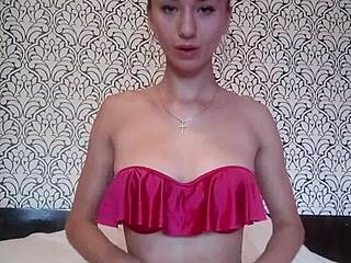 sexy young amateur with big tits fingers her pussy