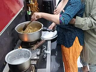 desi housewife anal sex in kitchen while she is cooking