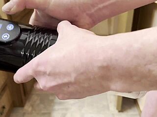Automatic blowjob machine bj pov with cum inside and facial