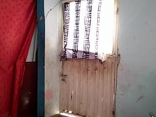 loan girl gets provoked in towel at home