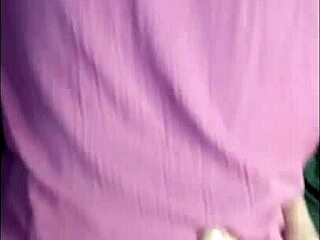 Boy in feminine clothes gets excited with girlfriend