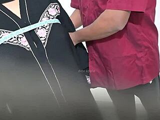 Doctor checking hijab lady during medical visit